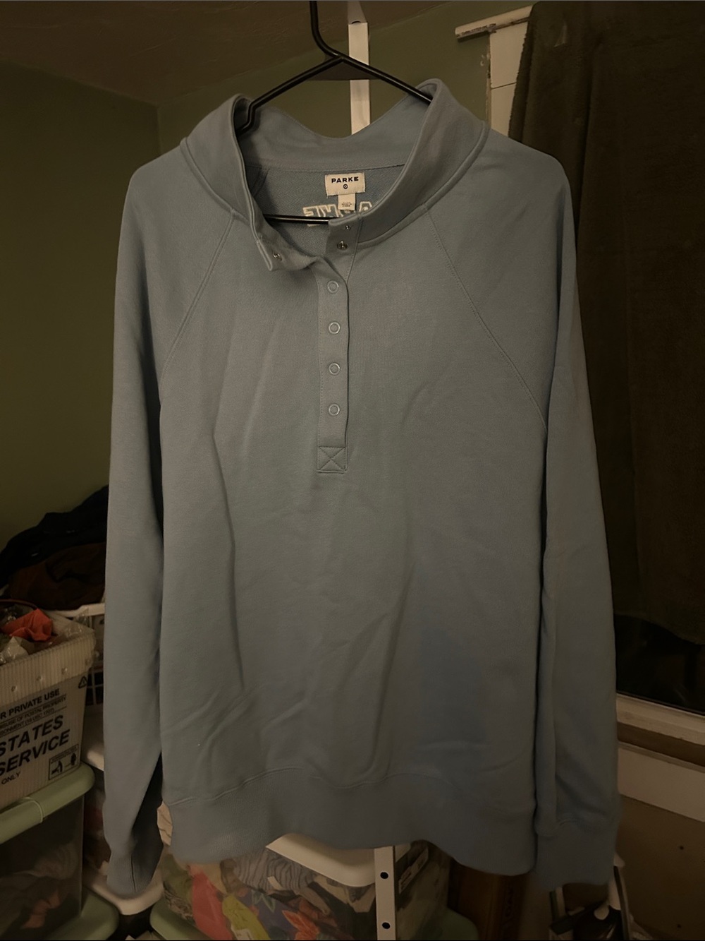 Parkе Light Blue Henley Sweatshirt with Snaps